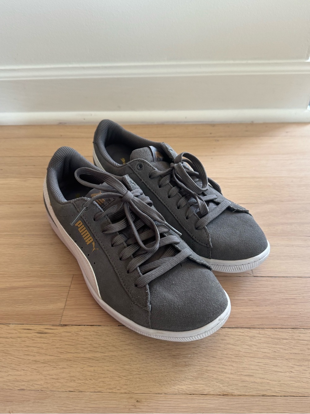 Puma Grey Suede Sneakers